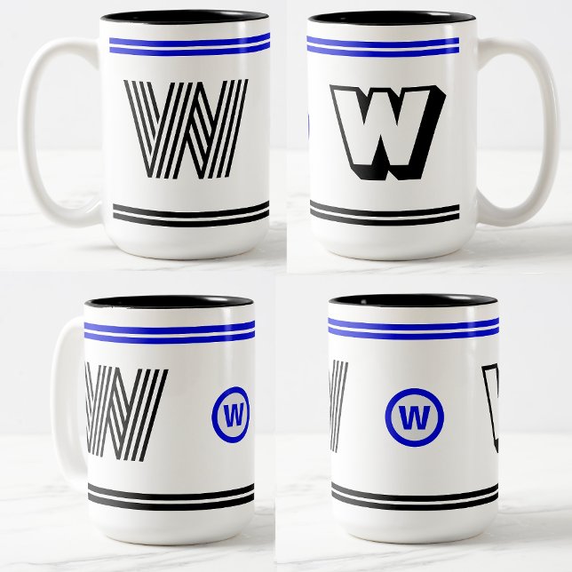 Em Dois Tons Caneca de Café com Monograma Único (Presente com L (Thoughtful gifts for her
)