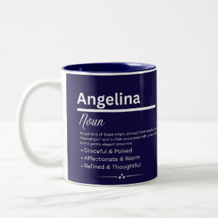 Em Dois Tons Caneca de Café com Nome Personalizado Angelina Sig