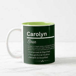 Em Dois Tons Caneca de Café com Nome Personalizado Carolyn Sign