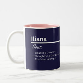 Em Dois Tons Caneca de Café com Nome Personalizado Iliana