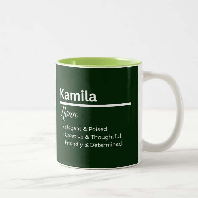 Em Dois Tons Caneca de Café com Nome Personalizado Kamila (Direita)