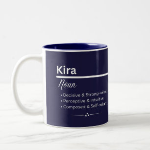 Em Dois Tons Caneca de Café com Nome Personalizado Kira