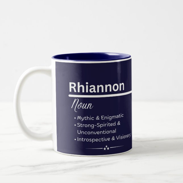 Em Dois Tons Caneca de Café com Nome Personalizado Rhiannon (Esquerda)