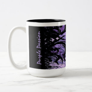 Em Dois Tons Caneca de café com padrão gótico preto e roxo