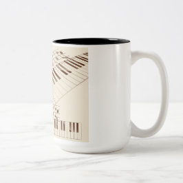Em Dois Tons Caneca de café com piano