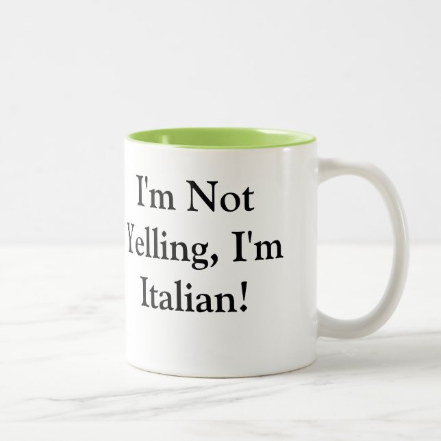 Em Dois Tons Caneca de café com provérbio italiano (Direita)