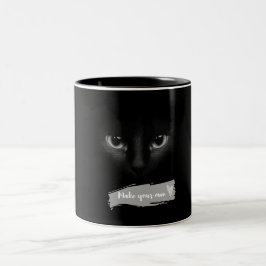 Em Dois Tons Caneca de Café com Rosto de Gato Preto | Minimalis