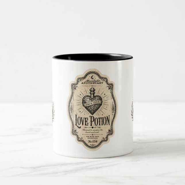 Em Dois Tons Caneca de Café com Rótulo de Poção de Apotecário d (Centro)