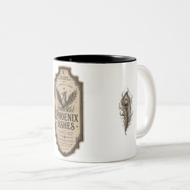Em Dois Tons Caneca de Café com Rótulo de Poção de Apothecaria  (Frente Esquerda)