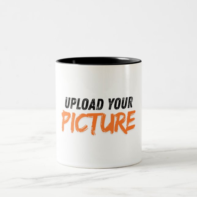 Em Dois Tons Caneca de Café com Sua Foto (Centro)