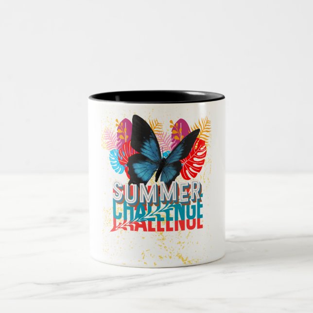 Em Dois Tons Caneca de café com tema de desafio de verão (Centro)