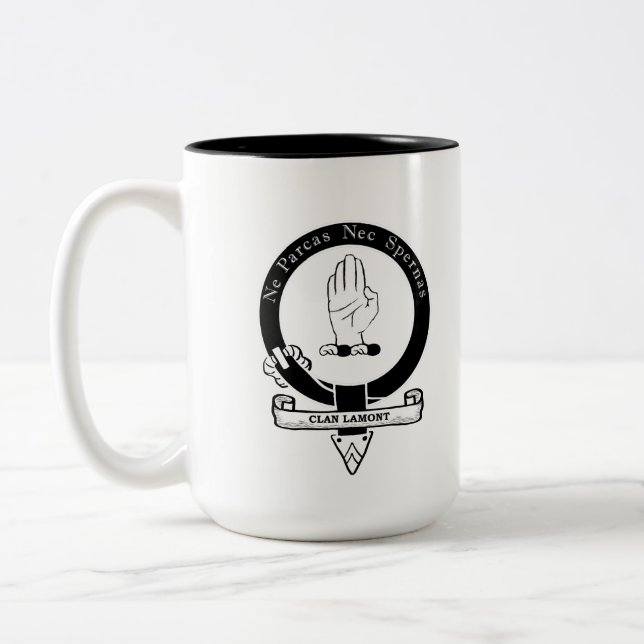 Em Dois Tons Caneca de Café com Tema do Clã Lamont (Esquerda)