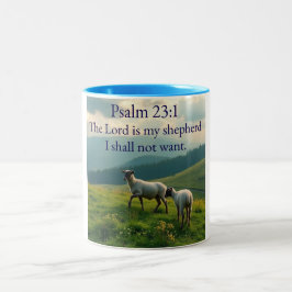 Em Dois Tons Caneca de Café com Versículo Bíblico Salmo 23:1