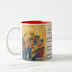 Em Dois Tons Caneca de café combinada de jazz série vermelha