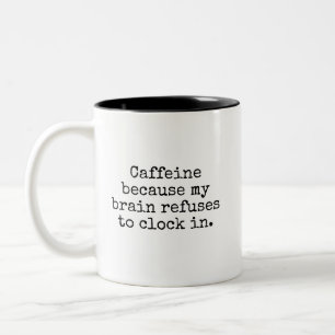 Em Dois Tons Caneca de Café Cômico de Cafeína Humor Sarcástico 