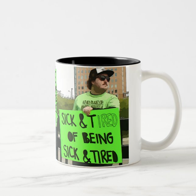 Em Dois Tons Caneca de Café Conscientização da Doença de Lyme (Direita)