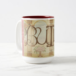 Em Dois Tons Caneca de Café CONSTRUIR (Rosa)