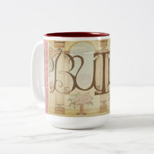 Em Dois Tons Caneca de Café CONSTRUIR (Rosa)