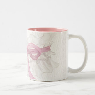 Em Dois Tons Caneca de Café Coquette com Laço Rosa Delicado