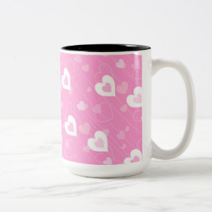 Em Dois Tons Caneca de café cor-de-rosa e branca do teste