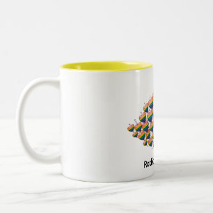 Em Dois Tons Caneca de Café Corações Coloridos