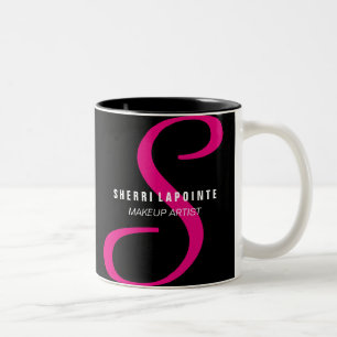 Em Dois Tons Caneca de café corajosa do monograma
