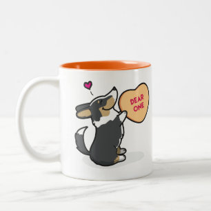 Em Dois Tons Caneca de café Corgi-Preta do 2015-Pembroke dos