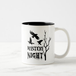 Em Dois Tons Caneca de Café Corvo Gótico Noite Misteriosa