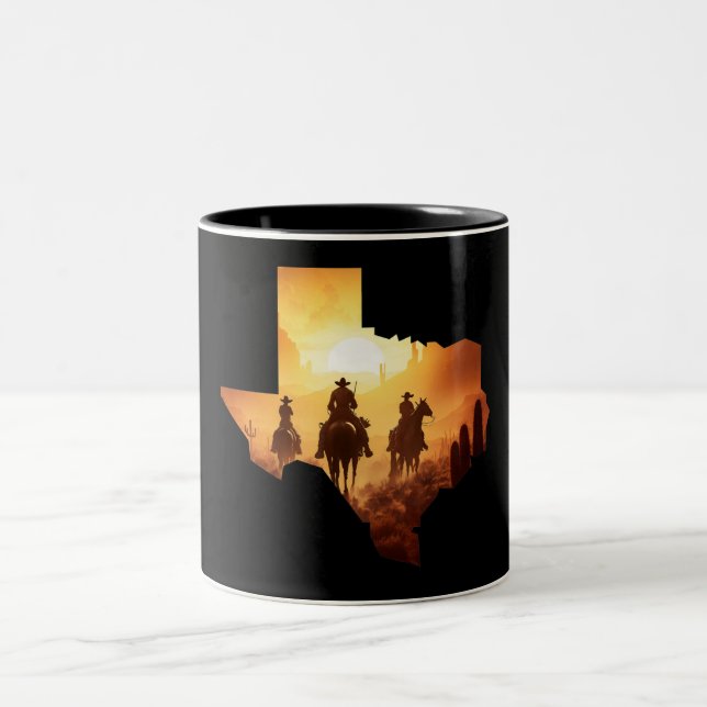Em Dois Tons Caneca de Café Cowboys do Texas Estado do Texas (Centro)