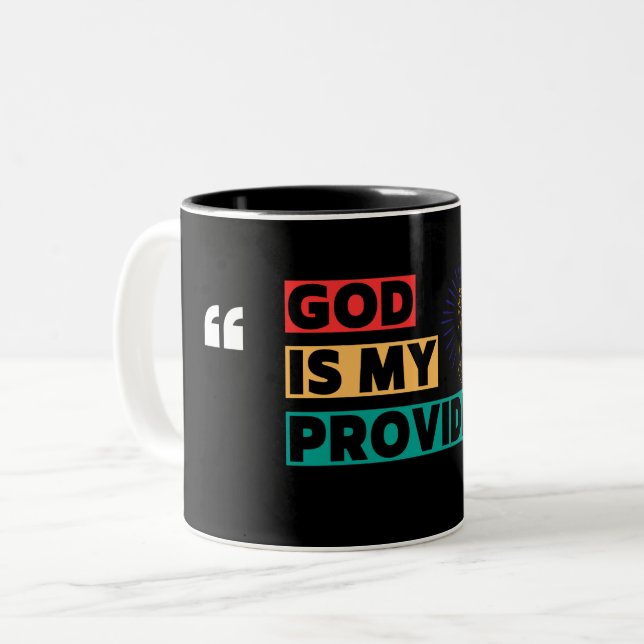 Em Dois Tons Caneca de Café Cristã (Frente Esquerda)