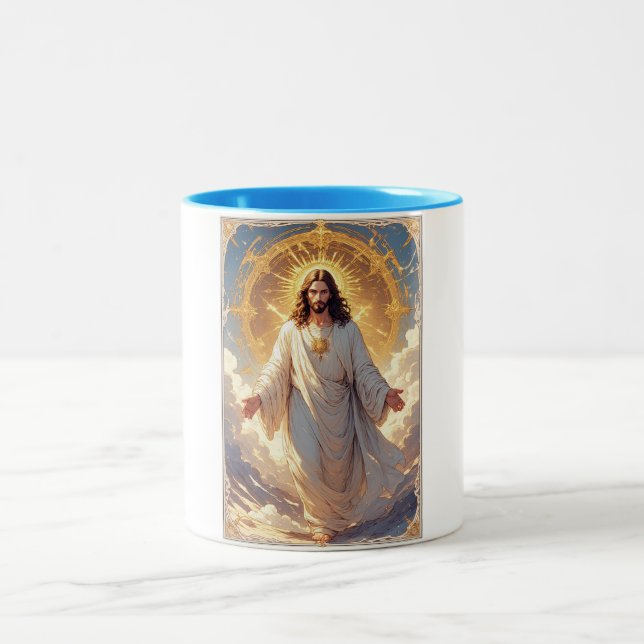 Em Dois Tons Caneca de Café Cristã Ascensão de Jesus (Centro)