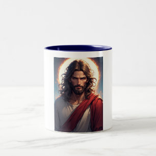 Em Dois Tons Caneca de café cristã Jesus Cristo Intenso