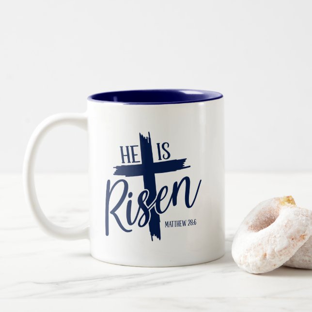 Em Dois Tons Caneca de Café Cruz Ressuscitada (Com Donut)