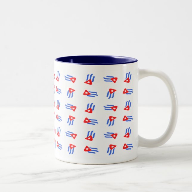 Em Dois Tons Caneca de café cubana da bandeira (Direita)