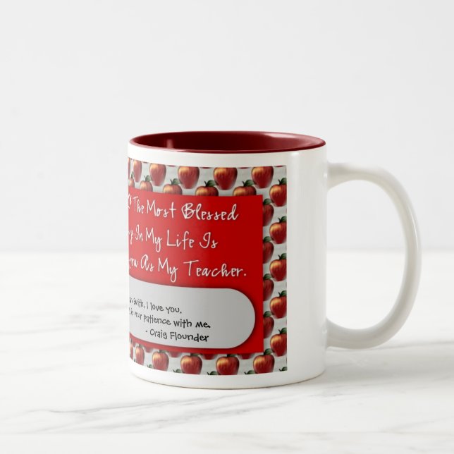 Em Dois Tons Caneca de café da apreciação 15oz do professor (Direita)