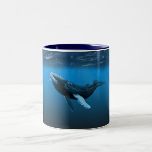 Em Dois Tons Caneca de café da baleia de Humpback