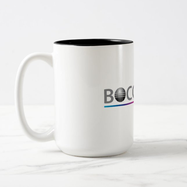 Em Dois Tons Caneca de café da bola de Bocce (com acento do (Esquerda)