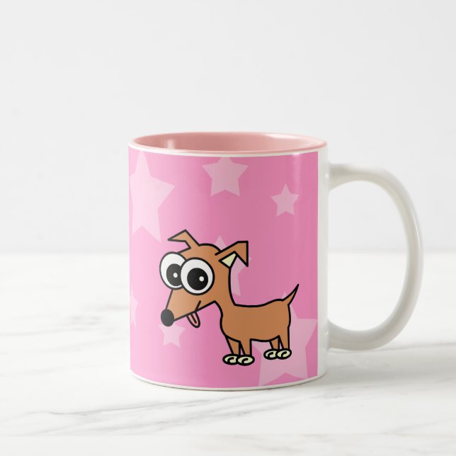 Em Dois Tons Caneca de café da chihuahua dos desenhos animados (Direita)