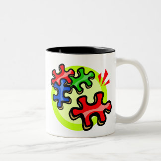 Em Dois Tons Caneca de café da consciência do autismo