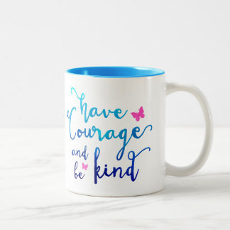 Em Dois Tons Caneca de café da coragem & da bondade