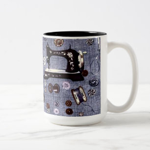 Em Dois Tons Caneca de café da costureira das máquinas de