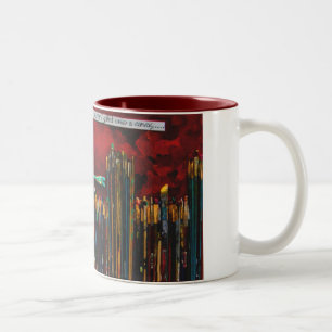 Em Dois Tons caneca de café da escova de pintura do artista