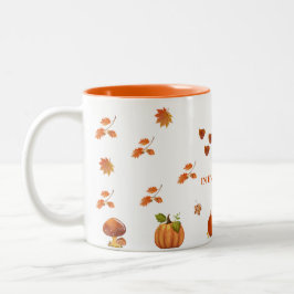 Em Dois Tons Caneca de café da estação de outono 