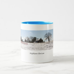 Em Dois Tons Caneca de café da fazenda de Highlawn