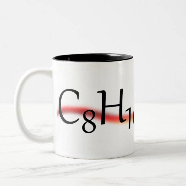 Em Dois Tons Caneca de café da fórmula química da cafeína (Esquerda)