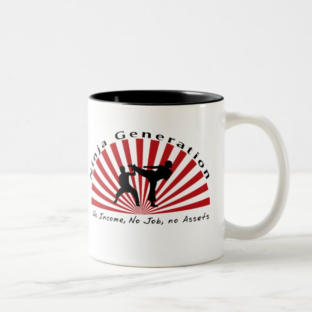 Em Dois Tons Caneca de café da geração de Ninja (Direita)