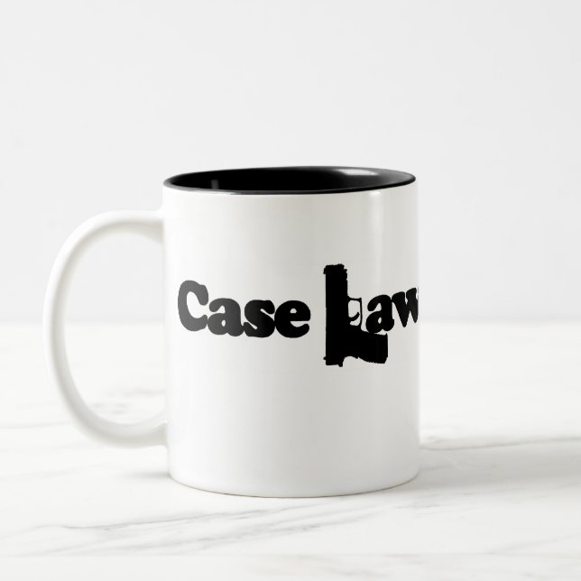 Em Dois Tons Caneca de café da lei de antecedentes grande (Esquerda)