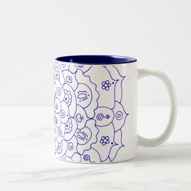 Em Dois Tons CANECA de café da mandala 7 (Direita)