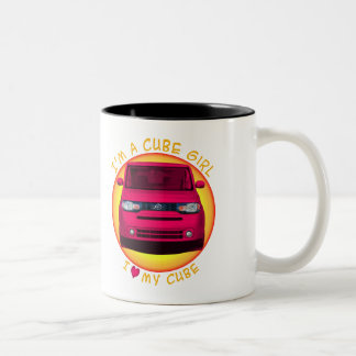 Em Dois Tons Caneca de café da menina do cubo