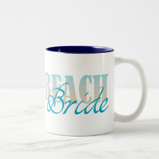 Em Dois Tons Caneca de café da noiva da praia